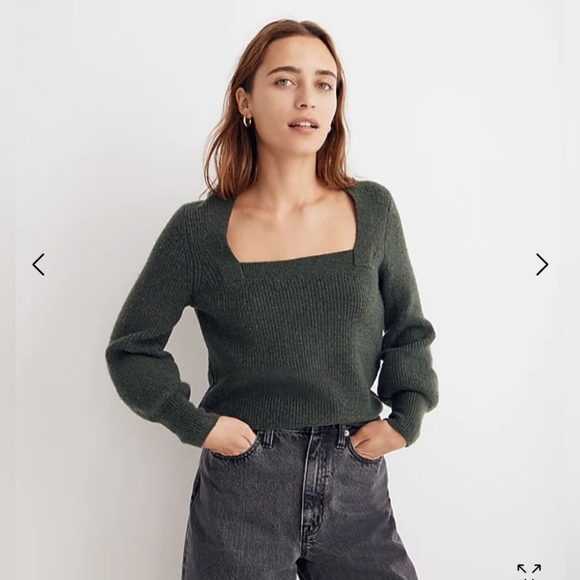 Madewell Melwood Square-Neck Pullover Sweater in Coziest Yarn - Picture 1 of 7